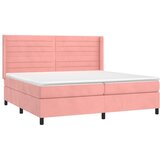  box spring s madracem LED ružičasti 200x200cm baršunasti | shoptok.hr