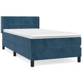 vidaXL Box spring postelja z vzmetnico temno modra 80x200 cm žamet, (20901696) Cene
