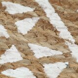 vidaXL Preproga iz jute z belim potiskom ročno izdelana 120 cm, (20743285) | Shoptok.si