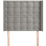  Uzglavlje s ušima svjetlosivo 83x16x118/128 cm baršunasto | shoptok.hr