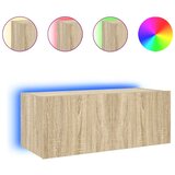  Zidni TV ormarić s LED svjetlima boja hrasta 80x35x31 cm | Eponuda.com