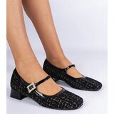 Gemre Black fabric-finished pumps with rhinestones Mersitta | Shoptok.si