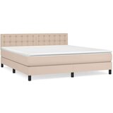  Box spring postelja z vzmetnico kapučino 180x200cm umetno usnje, (20896285) | Shoptok.si