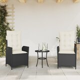  3-dijelni bistro set s jastucima crni od poliratana | shoptok.hr