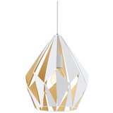 Eglo Viseča svetilka CARLTON 1 bele in zlate barve, (22136091) | Shoptok.si