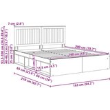  Okvir za krevet Bijelo 160 x 200 cm Čvrsto borovo drvo | shoptok.hr