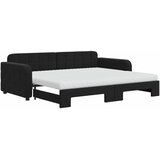  Dnevni krevet na razvlačenje s madracima crni 90x200 cm baršun | shoptok.hr