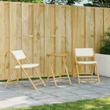 vidaXL 3-dijelni sklopivi bistro set s krem bijelim jastucima bambus | shoptok.hr