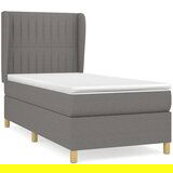  S oprugama i madracem tamnosivi 90 x 190 cm od tkanine | shoptok.hr