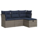  4-dijelni set vrtnih sofa od poliratana s jastucima sivi | shoptok.hr