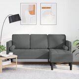 vidaXL L-oblika sofa Tamno siva Masivna bukovina 173 x 131 x 67 cm Cijene