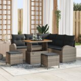  8-dijelni vrtni kauč set (vrtna garnitura) s jastučićima siva poli ratan akacija | shoptok.hr