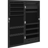  Zidni ormarić za nakit s LED svjetlima crni Crna | shoptok.hr