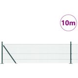 vidaXL varjena žična ograja s 7 objemkami Zelena 0.6x10 m jeklo | Shoptok.si