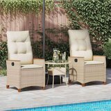  Ležeči vrtni stol z blazino Bež in smetanova 64 x 57,5 x 112 cm, (5000285727) | Shoptok.si