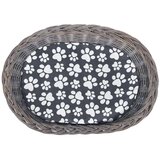 vidaXL 2-nadstropna mačja hišica/postelja/praskalnik iz vrbe z blazino | Shoptok.si