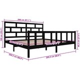  Okvir za krevet od masivne borovine crni 200 x 200 cm | shoptok.hr