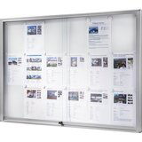 eurokraft pro Vitrina, aluminijast okvir, drsna vrata, 12 x DIN A4, težko vnetljiva, ŠxVxG 910 x 970 x 50 mm | Shoptok.si