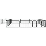  Ograda za pse s 16 panela crna 100 x 50 cm čelik obložen prahom | Eponuda.com