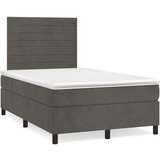 Box spring krevet s madracem tamnosivi 120 x 200 cm baršunasti | shoptok.hr