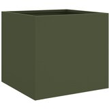 Furnova Cvetlično korito olivno zeleno 32x30x29 cm jeklo, (21921582) | Shoptok.si