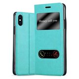 Cadorabo Ohišje, združljivo z Apple iPhone X / XS v mint turquoise - Zaščitni ovitek z magnetnim zapiranjem, stoječo funkcijo in 2 okencema za gledanje, (20551502) Cene