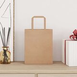 vidaXL Papirnate vrečke 50 kosov z ročaji rjave barve 18x8x22 cm | Shoptok.si