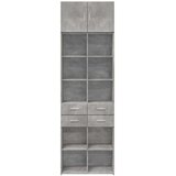 vidaXL Omara za shranjevanje betonsko siva 70x42,5x225 cm inž. les | Shoptok.si