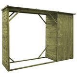 vidaXL Vrtna lopa za drva in orodje borovina 253x80x170 cm Cene