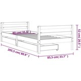  Za dječji krevet s ladicama bijeli 80x200 cm od borovine | shoptok.hr