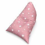 Ginger Home Детски Пуф Лежанка Little Stars, 100% Памук, Розов Барбарон със Звезди, 127x81x76 см | shoptok.hr