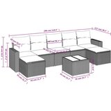  8-dijelni set vrtnih sofa od poliratana s jastucima crni | shoptok.hr
