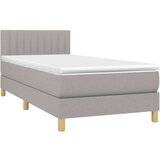  Okvir kreveta s oprugama i madrac svjetlosivi 80x200cm tkanina | shoptok.hr