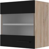 Flex-Well Kuhinjska Zgornja Omarica Capri, Črna, Hrast | Shoptok.si