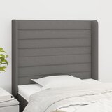  Uzglavlje s ušima tamnosivo 93x16x118/128 cm od tkanine | shoptok.hr
