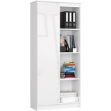AKORD POLICA ZA PISARNO R 80 cm CLP 1 VRATA 4 POLICE BELO / BELO SIJAJ, (21714251) Cene
