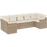 Maison Chic Seti vrtnega pohištva - Vrtna garnitura - Vrtni pohištvo set 7-delna z blazinami bež poli ratan, (21804784) | Shoptok.si