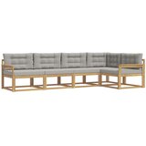  Set vanjskih sofa 4 kom. Bijela i svjetlosiva Poliester Smeđa 327 x 168,5 x 73 cm | shoptok.hr