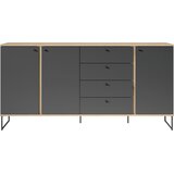 XORA komoda, antracit, barve hrasta | Shoptok.si