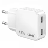 Univerzalni Polnilnik z Dvema Vhodoma USB-C 30W Power Delivery, Bela, (5000275859)