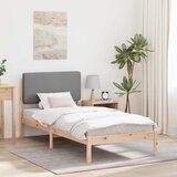 vidaXL Posteljni okvir z oblazinjenim vzglavjem Svetlo siva | Shoptok.si