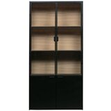 WOOOD Črna vitrina iz masivnega bora 100x200 cm Sivan – Cene