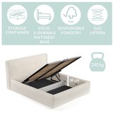 Maison de Rêve Bež tapecirani bračni krevet s prostorom za odlaganje s podnicom 160x200 cm Lounge L – | shoptok.hr