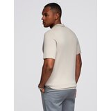 Ombre Men's buttonless polo shirt with classic weave - light grey | shoptok.hr