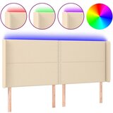 Maison Chic led posteljno vzglavje - vzglavna omarica - nočna omarica krem 203x16x118/128 cm blago, (21706682) Cene
