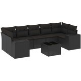 vidaXL 8-dijelni set vrtnih sofa od poliratana s jastucima crni | shoptok.hr