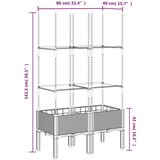  Vrtna sadilica s rešetkom svjetlosiva 80 x 40 x 142 5 cm PP | shoptok.hr
