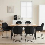  Trpezarijske stolice 6 pcs Baršun Crna 55 x 50 x 84 cm Cene