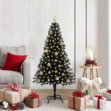 vidaXL Božićno drvce s 150 LED svjetlima s stalakom Crna 150 cm PVC | shoptok.hr