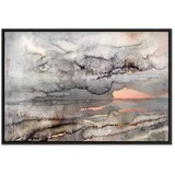  Slika - Connected Clouds (1 Part) Wide 120x80 U crnom drvenom okviru | shoptok.hr